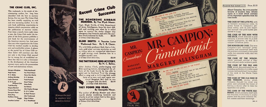 Item #60 Mr. Campion: Criminologist. Margery Allingham