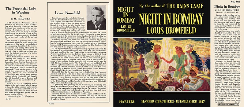 Item #60256 Night in Bombay. Louis Bromfield.