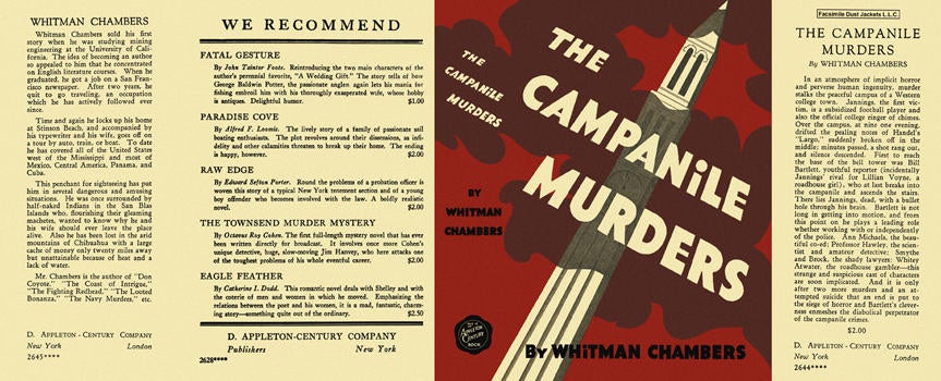 Item #605 Campanile Murders, The. Whitman Chambers