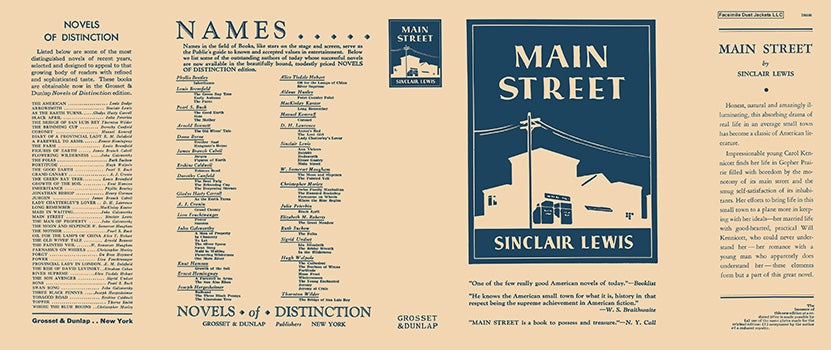 Item #60507 Main Street. Sinclair Lewis.