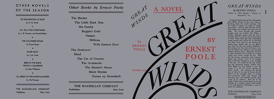 Item #60536 Great Winds. Ernest Poole.