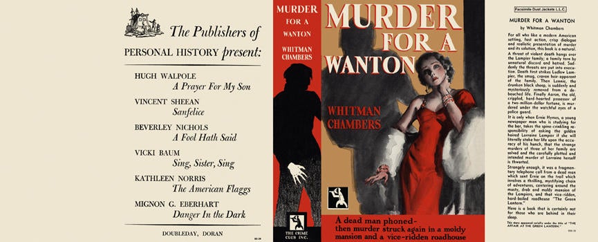 Item #606 Murder for a Wanton. Whitman Chambers