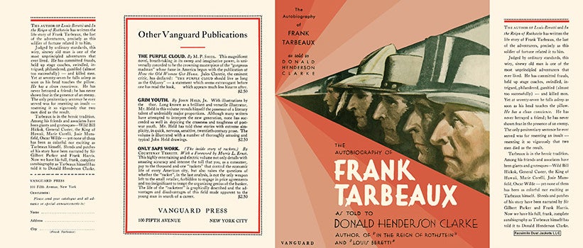 Item #60770 Autobiography of Frank Tarbeaux, The. Donald Henderson Clarke