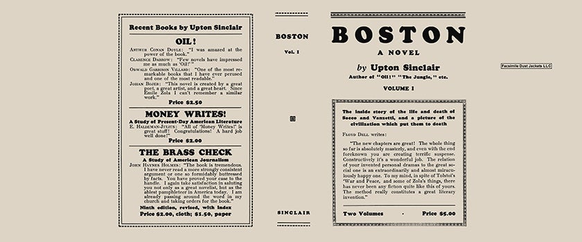 Item #60814 Boston, Volume I. Upton Sinclair