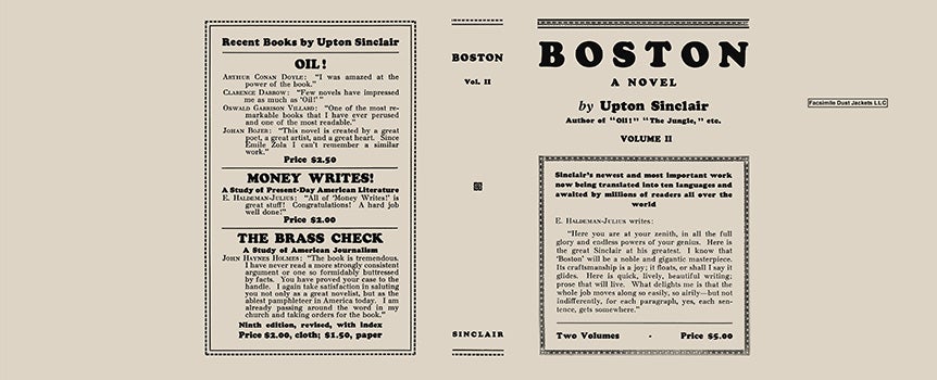 Item #60815 Boston, Volume II. Upton Sinclair