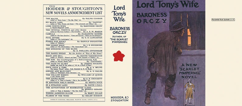 Item #6184 Lord Tony's Wife. Baroness Orczy