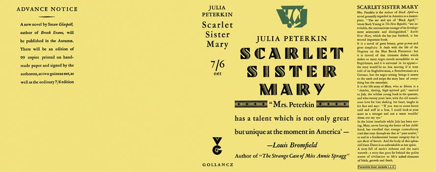 Item #6200 Scarlet Sister Mary. Julia Peterkin.