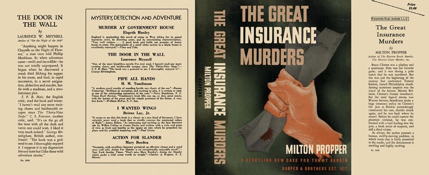 Item #6206 Great Insurance Murder, The. Milton Propper.