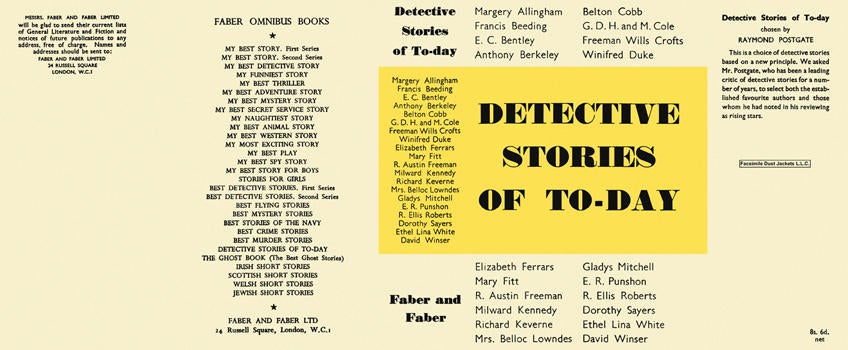 Item #6345 Detective Stories of To-day. Raymond Postgate, Anthology