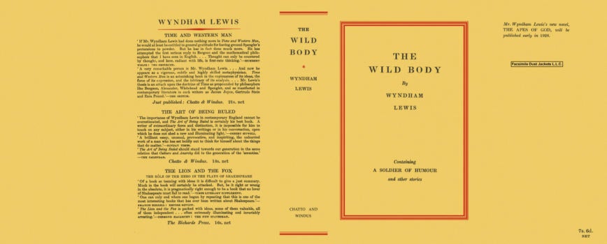 Item #6375 Wild Body, The. Wyndham Lewis