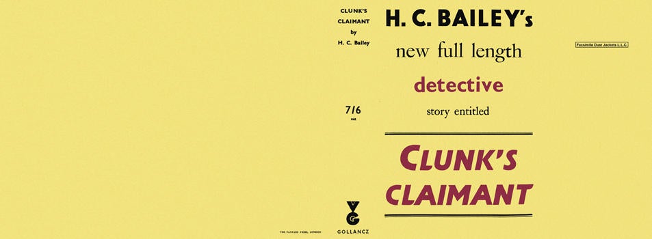 Item #6404 Clunk's Claimant. H. C. Bailey