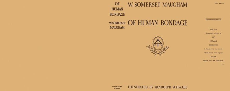 Item #6434 Of Human Bondage. W. Somerset Maugham
