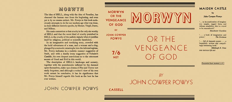 Item #6443 Morwyn or the Vengeance of God. John Cowper Powys