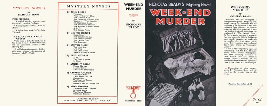Item #6502 Week-End Murder. Nicholas Brady