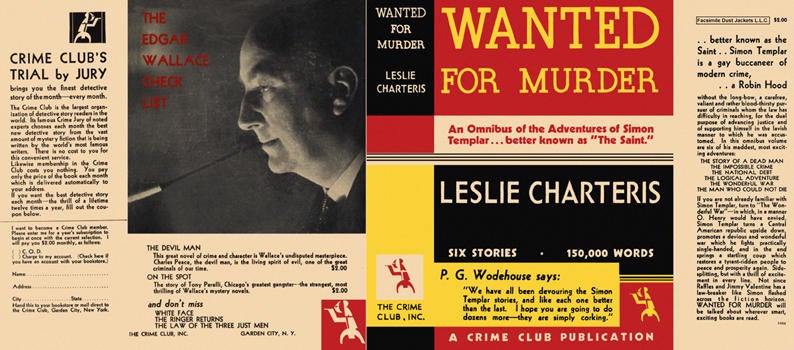 Item #653 Wanted for Murder. Leslie Charteris