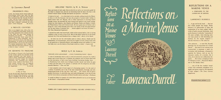 Item #6592 Reflections on a Marine Venus. Lawrence Durrell