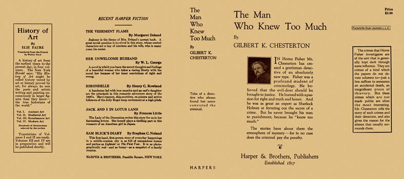 Item #663 Man Who Knew Too Much, The. G. K. Chesterton.