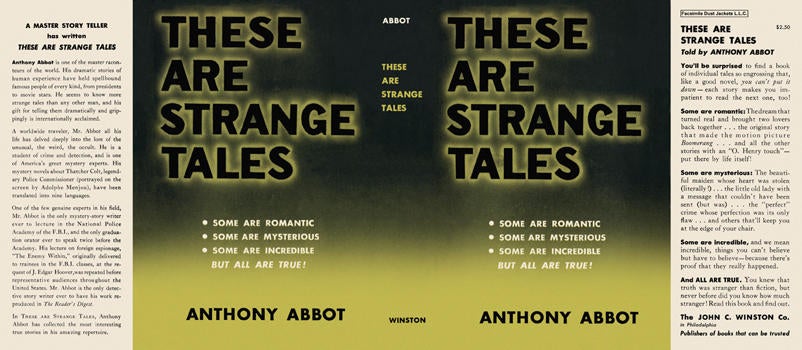 Item #6631 These Are Strange Tales. Anthony Abbot