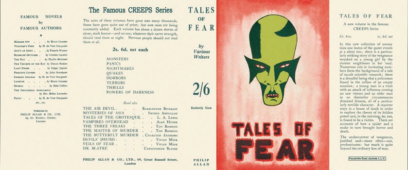 Item #6651 Tales of Fear. Charles Lloyd Birkin, Anthology