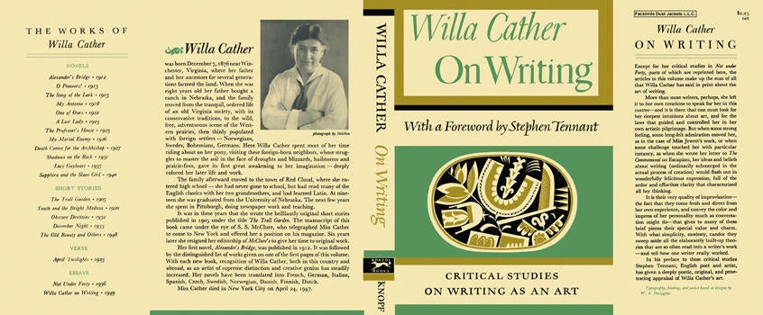 Item #6715 On Writing. Willa Cather