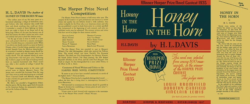Item #6750 Honey in the Horn. H. L. Davis