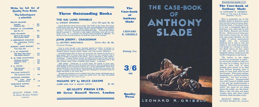 Item #6813 Case-Book of Anthony Slade, The. Leonard R. Gribble.
