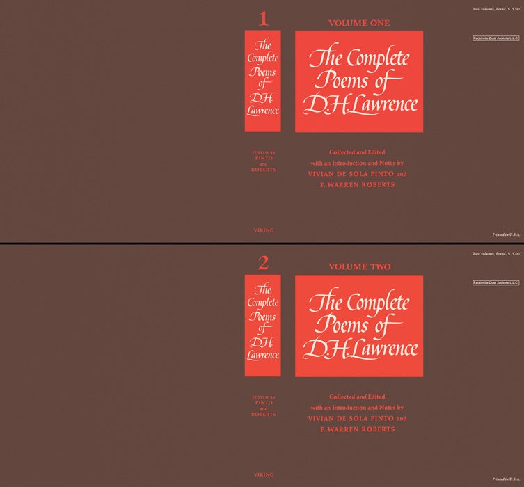 Item #6911 Complete Poems of, The (Volumes 1 and 2). D. H. Lawrence