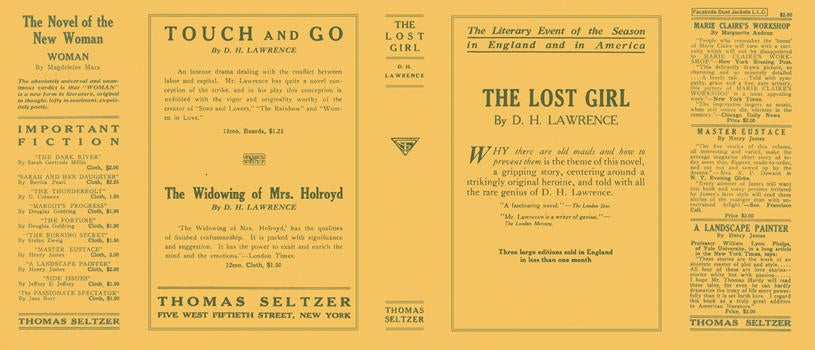 Item #6912 Lost Girl, The. D. H. Lawrence