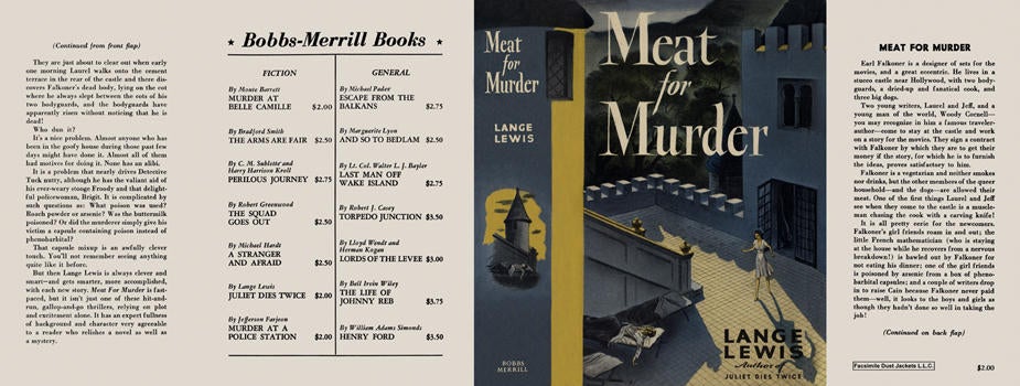 Item #6926 Meat for Murder. Lange Lewis