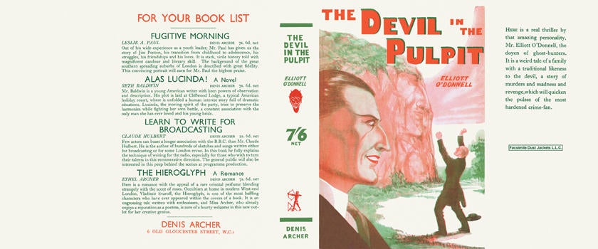 Item #6987 Devil in the Pulpit, The. Elliott O'Donnell