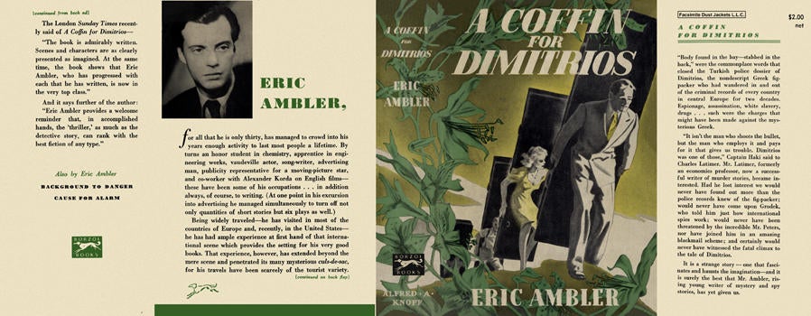 Item #70 Coffin for Dimitrios, A. Eric Ambler