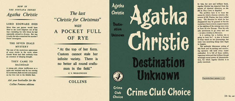 Item #704 Destination Unknown. Agatha Christie.