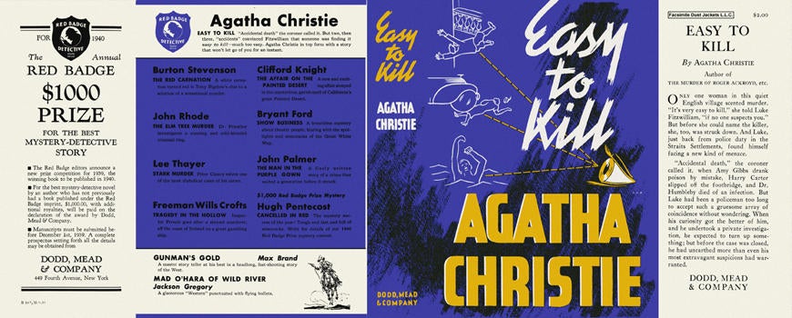 Item #706 Easy to Kill. Agatha Christie