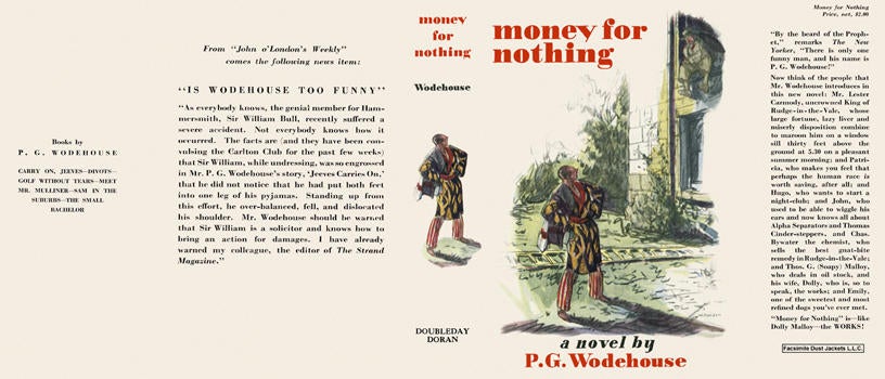 Item #7107 Money for Nothing. P. G. Wodehouse