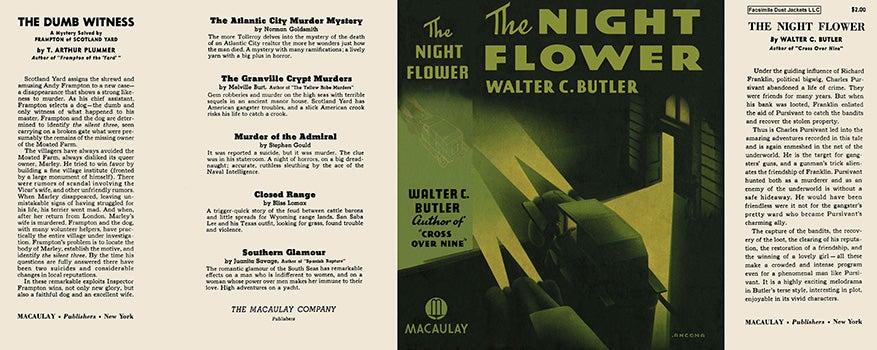 Item #7203 Night Flower, The. Walter C. Butler