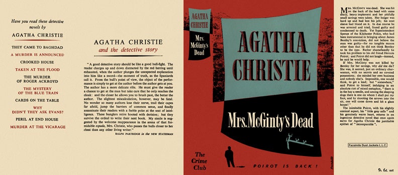 Item #723 Mrs. McGinty's Dead. Agatha Christie