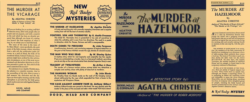 Item #724 Murder at Hazelmoor, The. Agatha Christie
