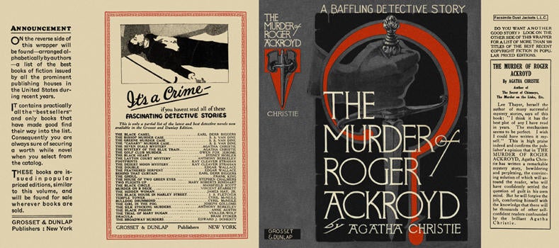 Item #738 Murder of Roger Ackroyd, The. Agatha Christie.
