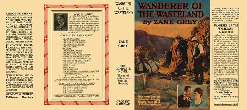 Item #7400 Wanderer of the Wasteland. Zane Grey