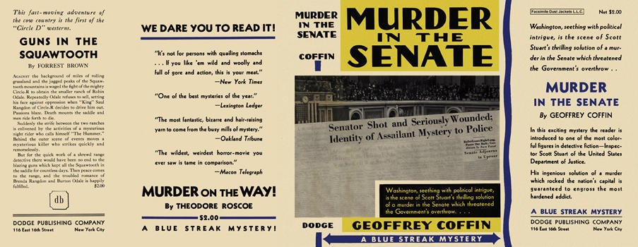 Item #806 Murder in the Senate. Geoffrey Coffin.