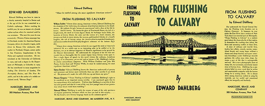 Item #8084 From Flushing to Calvary. Edward Dahlberg