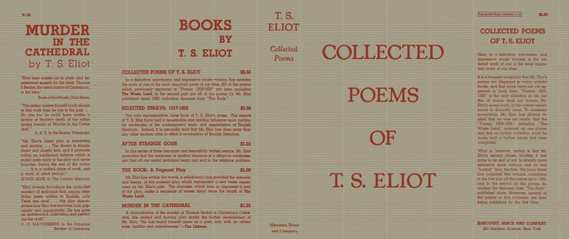 Item #8091 Collected Poems of T. S. Eliot. T. S. Eliot
