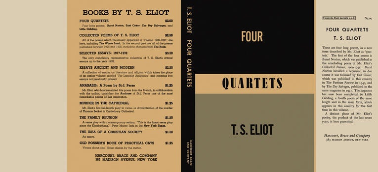 Item #8094 Four Quartets. T. S. Eliot