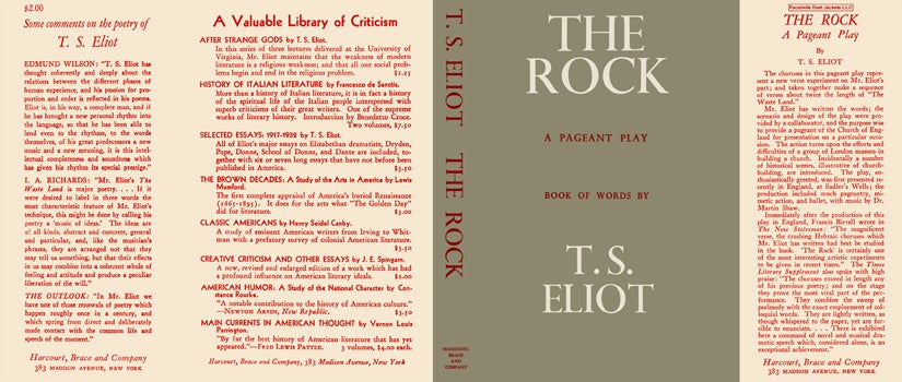 Item #8099 Rock, The. T. S. Eliot