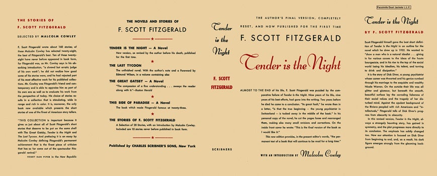 Item #8120 Tender Is the Night (The Author's Final Version). F. Scott Fitzgerald