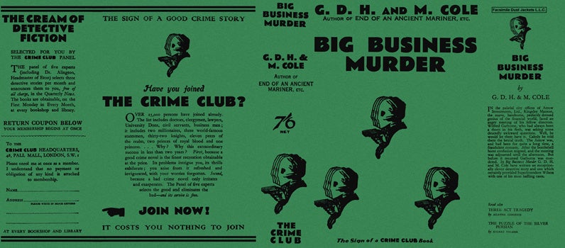Item #813 Big Business Murder. G. D. H. Cole, Margaret Cole.