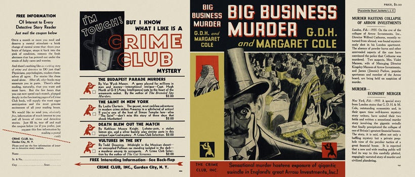 Item #814 Big Business Murder. G. D. H. Cole, Margaret Cole