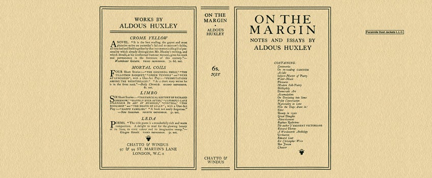 Item #8155 On the Margin. Aldous Huxley
