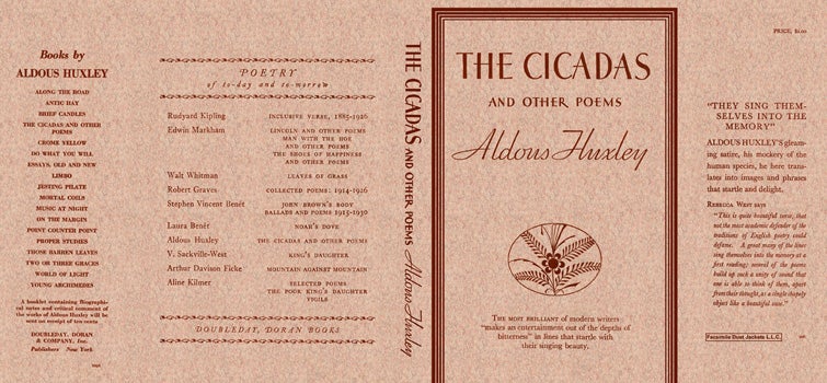 Item #8159 Cicadas and Other Poems, The. Aldous Huxley