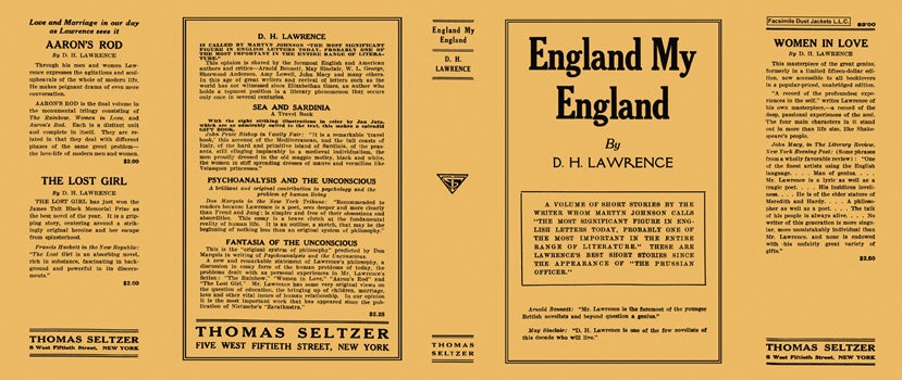 Item #8173 England My England. D. H. Lawrence